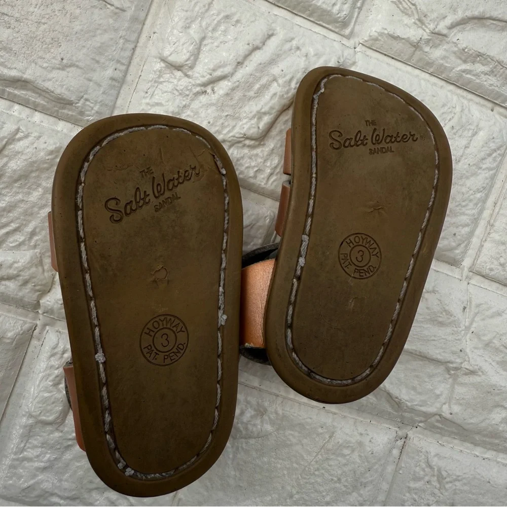 Saltwater sandals kids 3 copper color